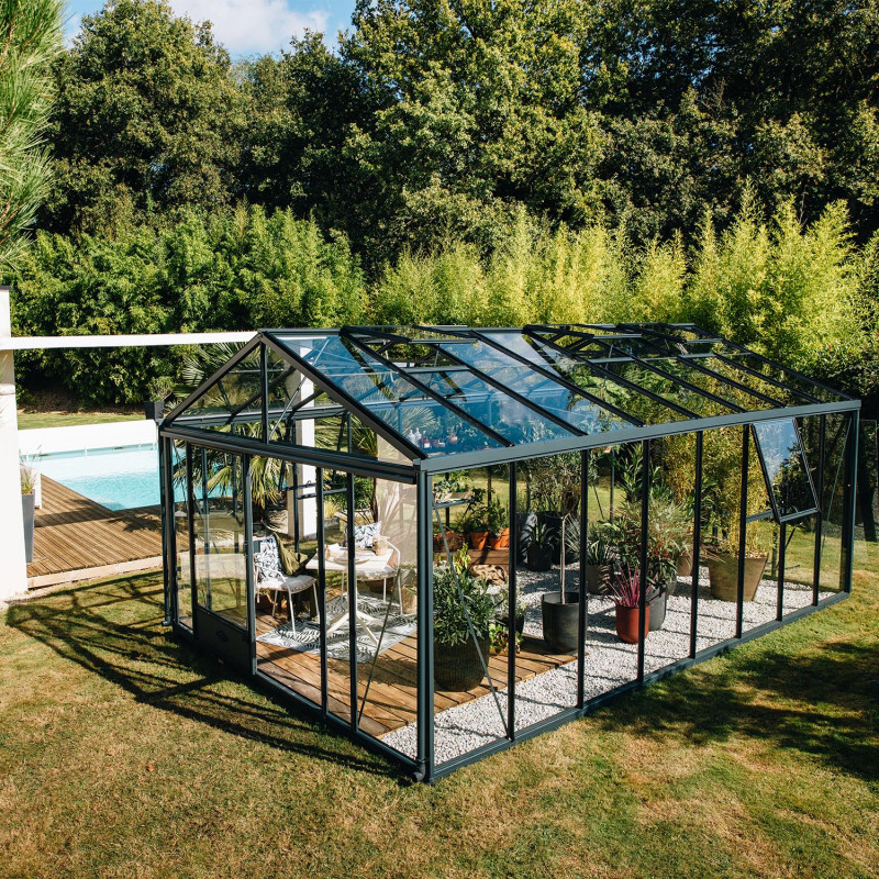 Serre de jardin HALLS Popular 3,80 m2 + polycarbonate 4 mm - Profilé  aluminium / polycarbonate 4 mm